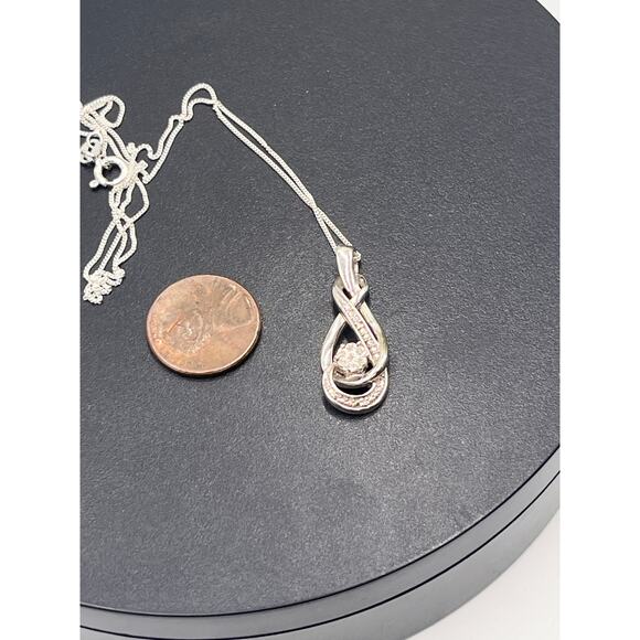 Kay Jewelers Sterling Silver and Diamond Infinity Knot Pendant Necklace - Picture 4 of 10